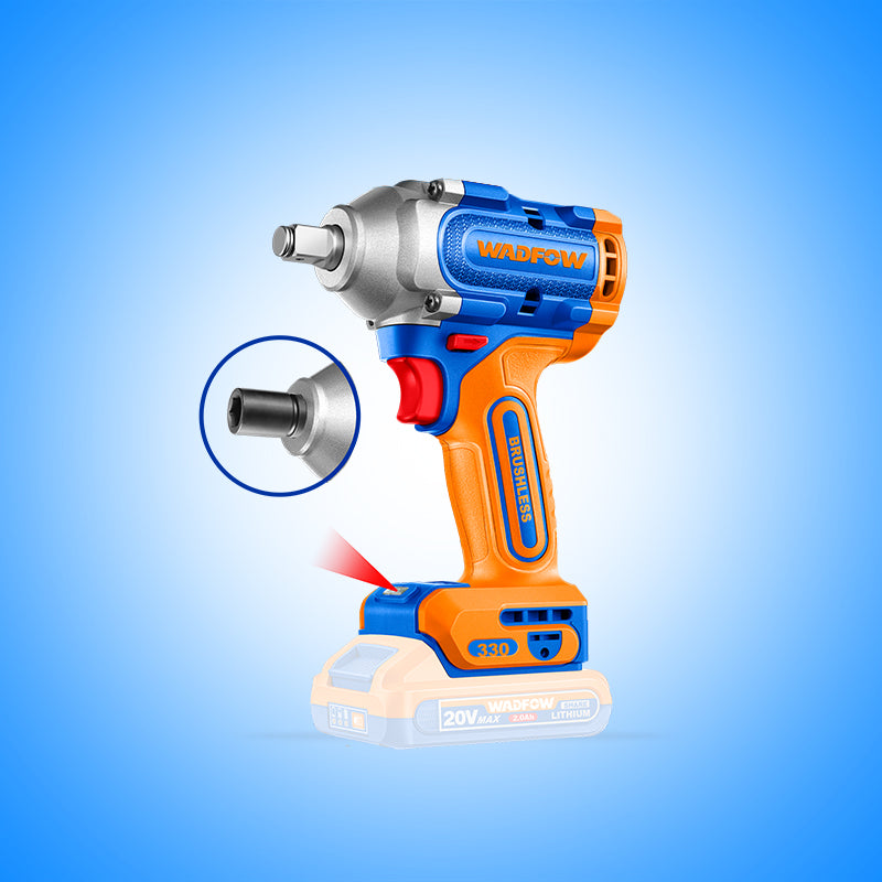 WADFOW 20V 330N.m Cordless Impact Wrench - WCD1B33