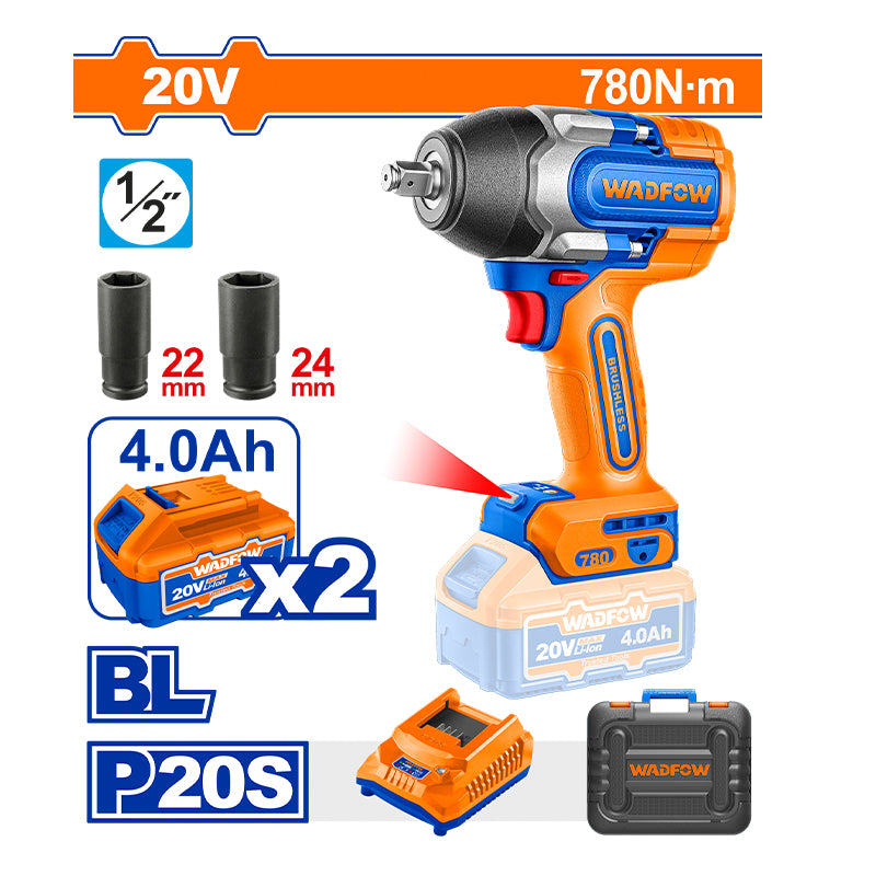 WADFOW 780N.m Cordless Impact Wrench - WCD1B78