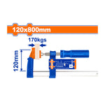 WADFOW 120x800MM F Clamp with Plastic Handle - WCP2124