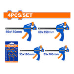 WADFOW 4PCs Quick Bar Clamp Set - WCZ4E21