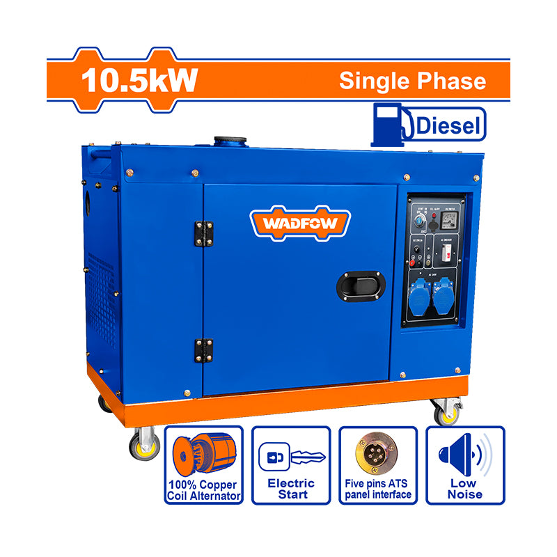 WADFOW 10.5kW Single Phase Silent Diesel Generator - WDG2A120 Main image