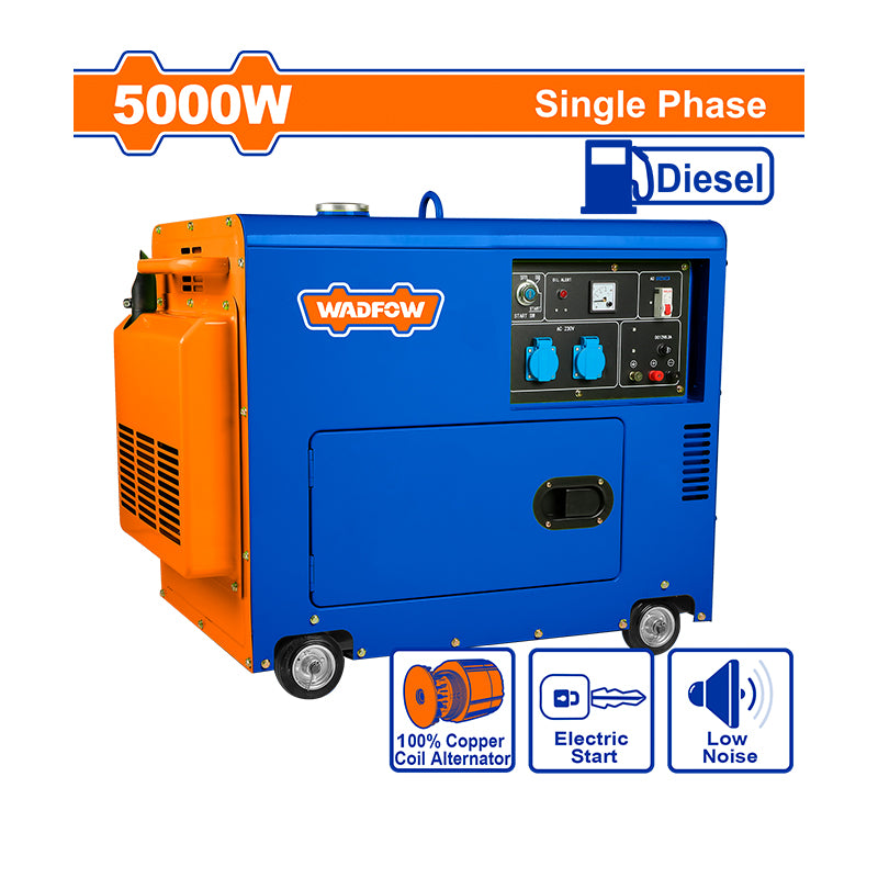 WADFOW 5000W Single Phase Silent Diesel Generator - WDG2A50 Main image