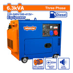 WADFOW 6.3kVA Three Phase Silent Diesel Generator - WDG2A50DT