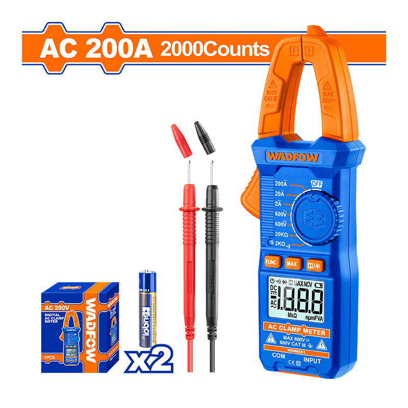 WADFOW 200A Digital AC Clamp Meter - WDM6501