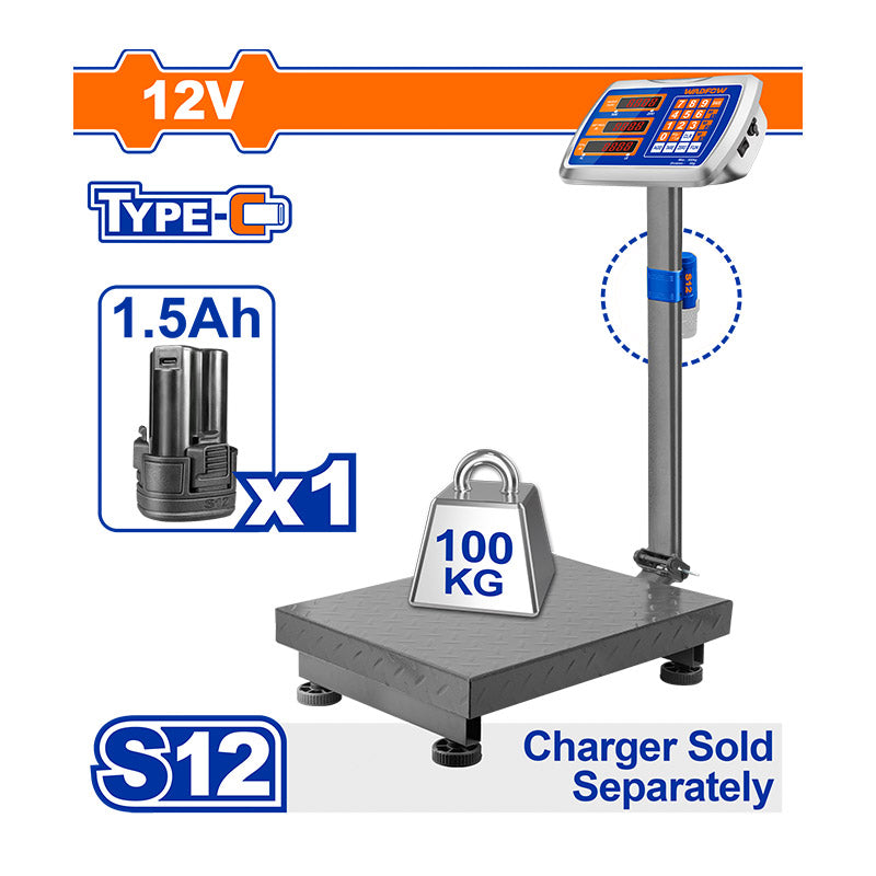 WADFOW 300x400MM Table Sized Cordless Scale - WEC1302