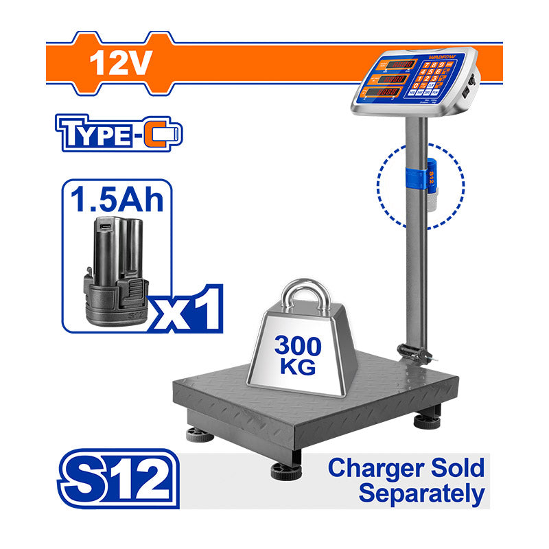 WADFOW 400x500MM Table Sized Cordless Scale - WEC1303