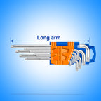 WADFOW T10-T50 Long Arm 9 PCs Torx Key Set - WHK3291
