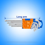 WADFOW T10-T50 Long Arm 9 PCs Torx Key Set - WHK3291