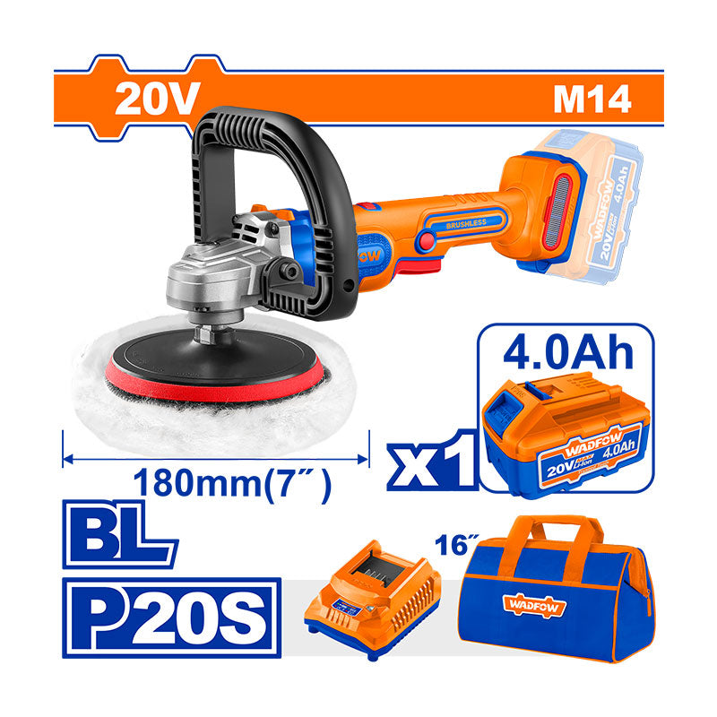 WADFOW 20V, 180MM Cordless Polisher - WHL1B181