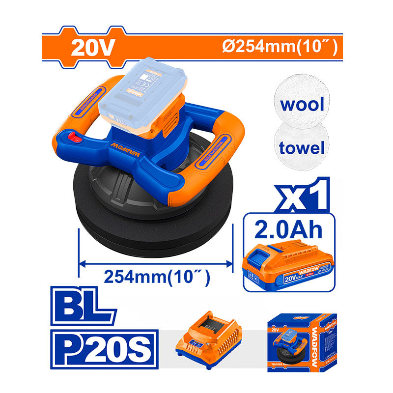 WADFOW 20V, 254MM Cordless Polisher - WHL352541