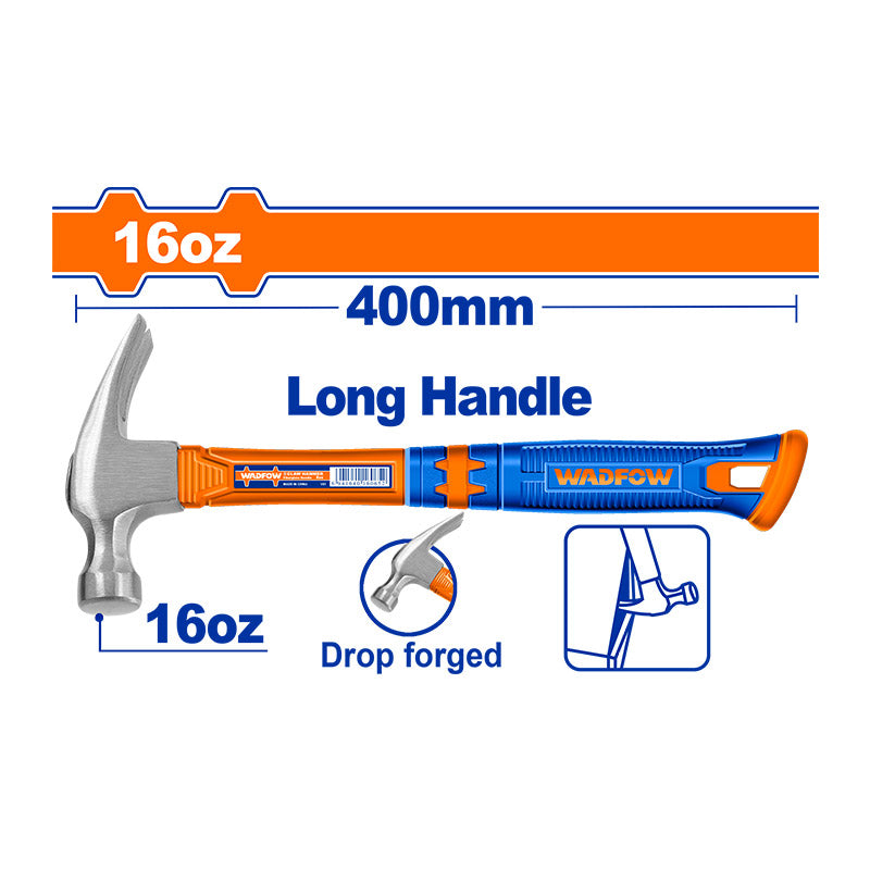 WADFOW 16Oz Long Handle Claw Hammer - WHM336L