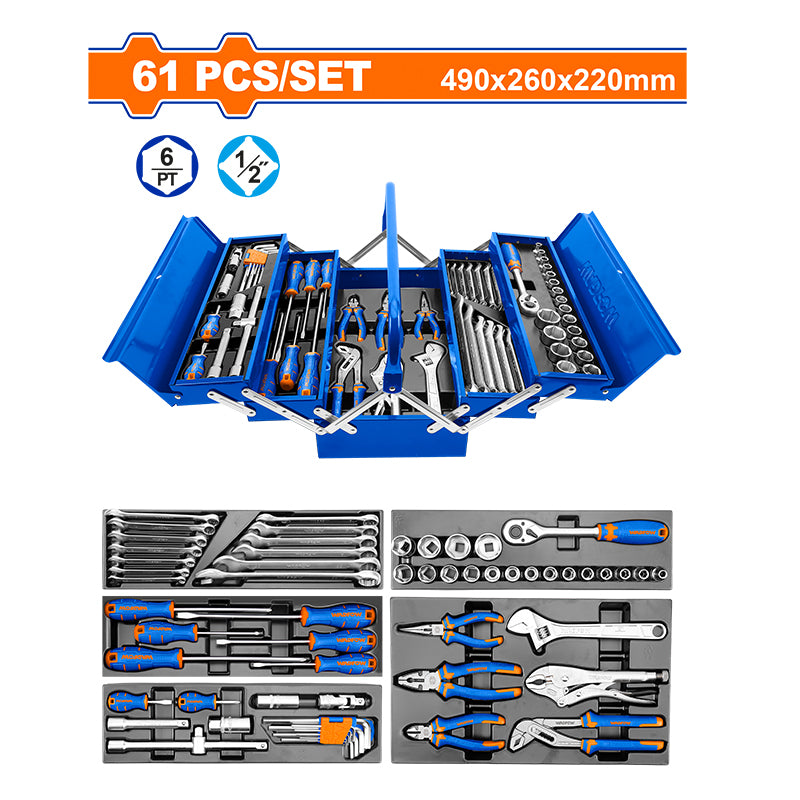 WADFOW 61 PCs Tools Chest Set - WHS4B61