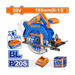 WADFOW 20V, 165MM Cordless Circular Saw - WLWP5521