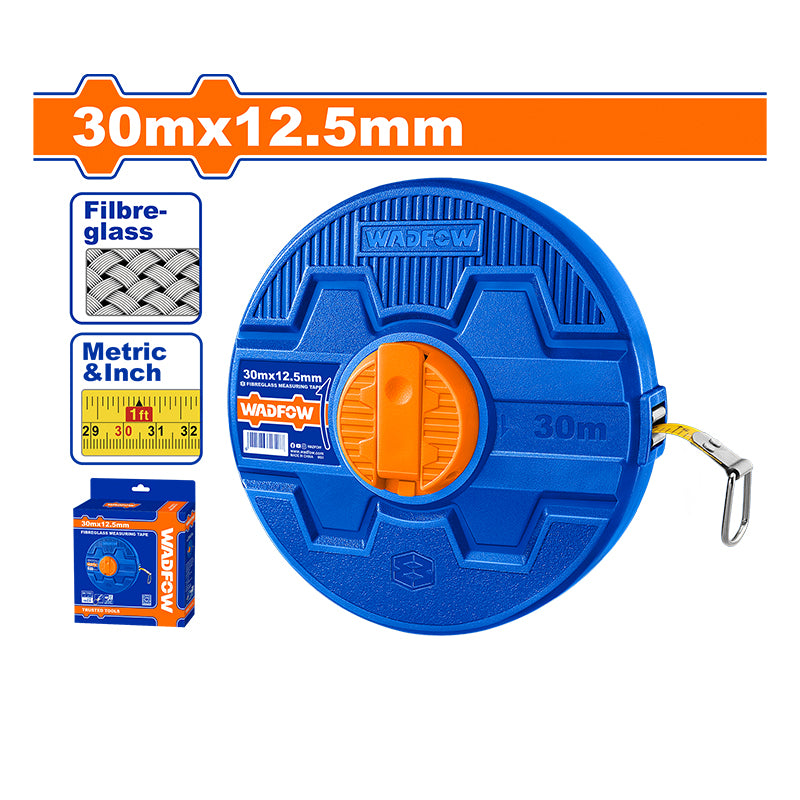 WADFW 30Mx12.5MM Fibreglass Measuring Tape - WMT2530