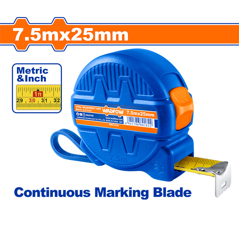 WDFOW 7.5x25MM Steel Measuring Tape - WMT4340