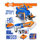 WADFOW Cordless Circular Saw + Cordless Multi-Tool Combo Set - WOS240981