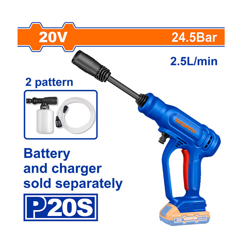 WADFOW 20V, 24.5Bar, 2.5L/min Cordless Pressure Washer - WQX0120