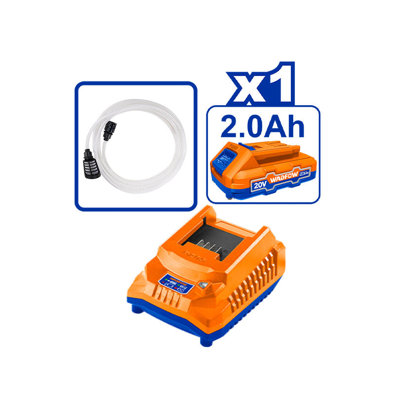 WADFOW 20V, 24.5Bar, 3.2L/min Cordless Pressure Washer + 2 Batteries - WQX11203