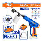 WADFOW 20V, 24.5Bar, 3.2L/min Cordless Pressure Washer + 2 Batteries - WQX11203