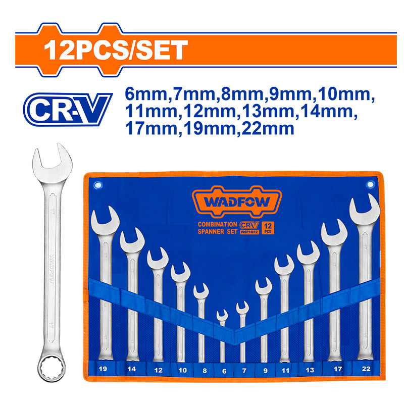 WADFOW 12 PCs Combination Spanner Set - WSP1M12
