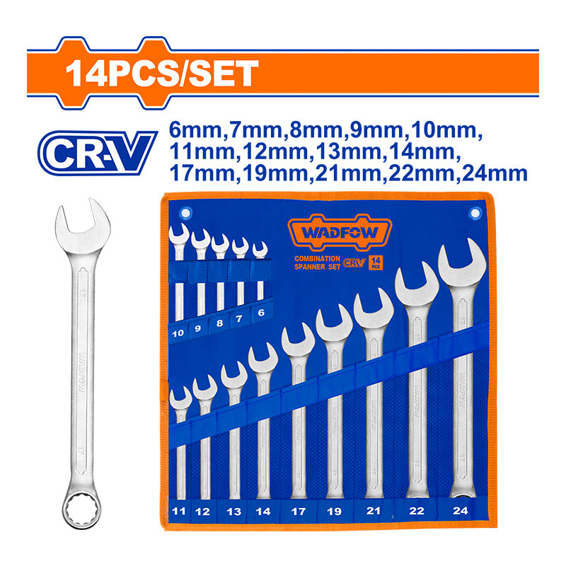 WADFOW 6-24MM 14 PCs Combination Spanner Set - WSP1M24