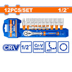 WADFOW 12 PCs 1/2" Socket Set - WST2212