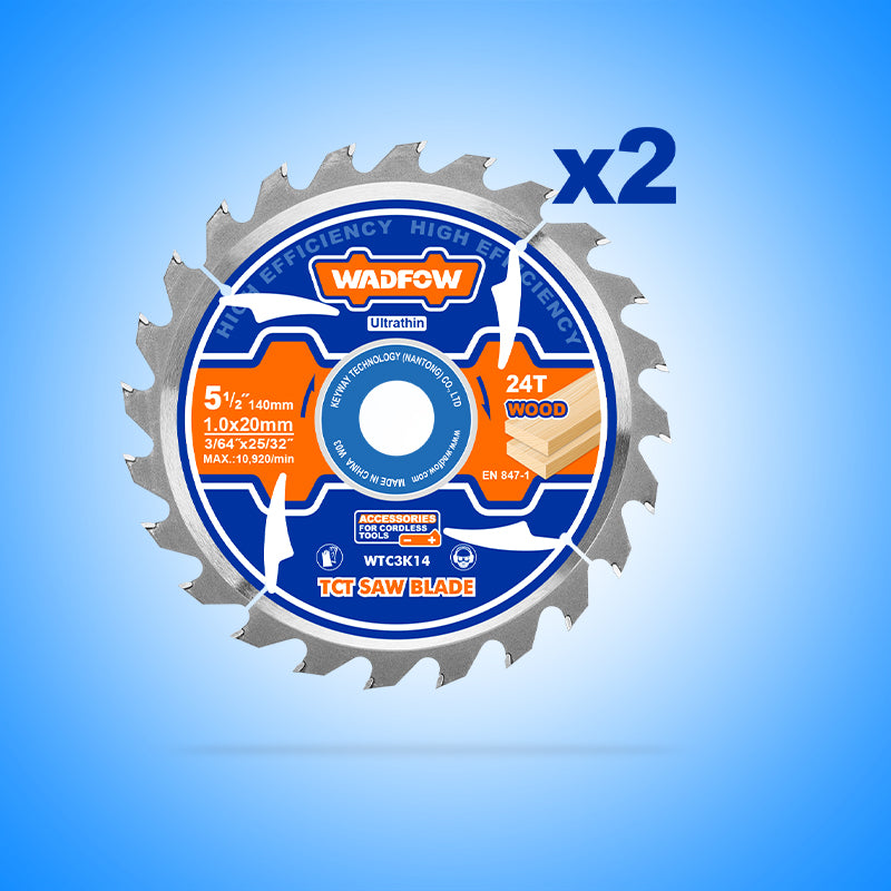 WADFOW 140MM Ultra-Thin TCT Saw Blade Set - WTC3K14
