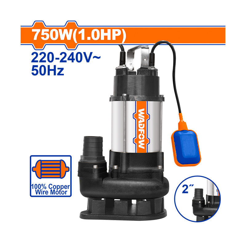 WADFOW 750W (1.0HP) Sewage Submersible Pump (13M Max. Head) - WWPWA03 Main image